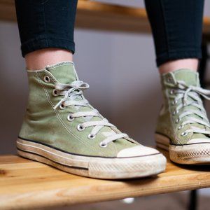 Light Green Converse High Tops